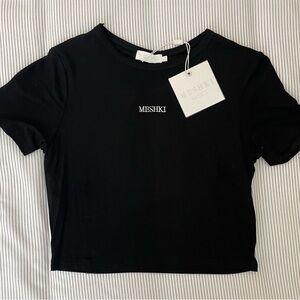 NWT Meshki black baby tee